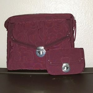 Vera Bradley: Plush Burgandy Mini- Wallet